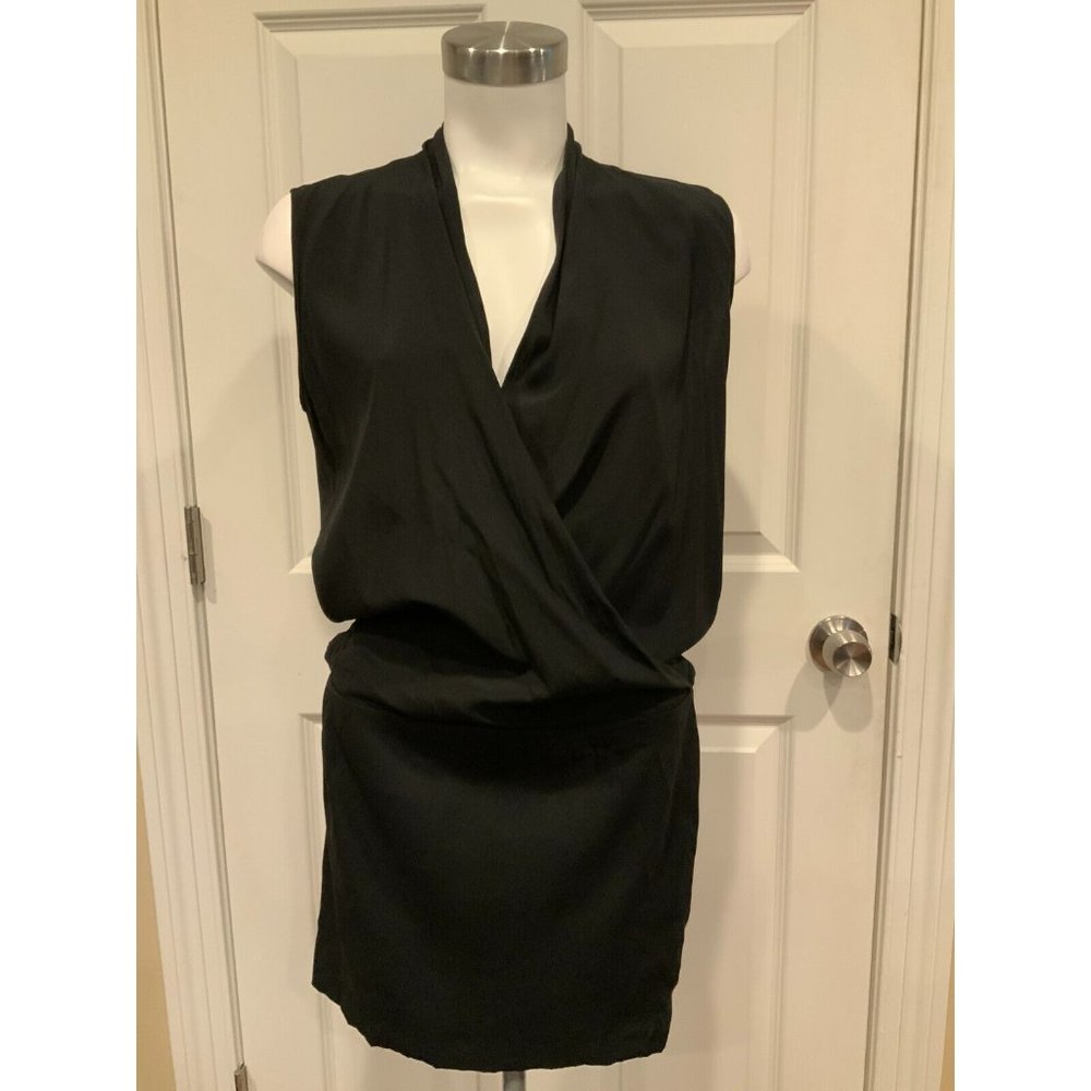 Zero + Maria Cornejo Black V-Neck Dress W/ Elastic Waist, Size 0